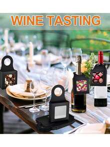 20PCS, 3Colors Kraft Paper Wine Bottle Box With Window Hanging Foldable Wine Boxes Gift Boxes Empty Wine Bottles For Decoration Bottle Hanger Favor Box, Foldable Wine Bottle Gift Boxes Wine Boxes For Hanging Bottle Gift Decoration, Suitable For Mother's Day, Wedding, Birthday, Graduation, Bridal Shower, Gift And Shopping, Party - Multicolor - View 2