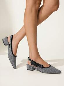 CUCCOO CHICEST Women's Fashionable & Elegant Party Pumps With Bow Decor Valentine's Day - Grey - View 5
