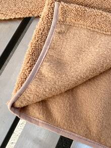 SHEIN 2pcs Boys Casual Fleece Long Sleeve Jacket And Pants Set - Khaki - View 6