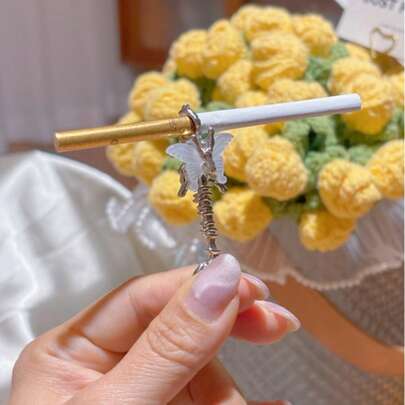 1个/2个装轻奢时尚蝴蝶烟嘴，可调节开口珠宝香烟托盘，优雅吸烟配件，适合吸烟者，理想的圣诞礼物