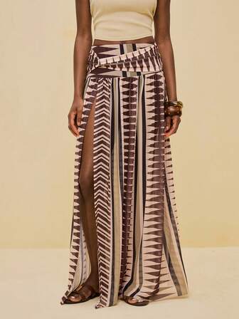 SHEIN Veneréa Women's Lace Patchwork Asymmetric Structure Modern Elegant Skirt