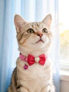 PETSIN 1 Pet Bow Tie Heart Collar Adjustable Neck Circumference Cat Collar Dog Collar Pet Supplies - Multicolor - View 4