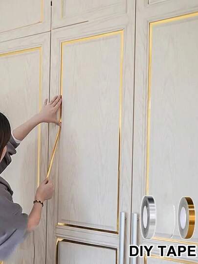 1 Roll Kitchen Caulk Strip, Self-Adhesive Anti-Mold & Oil Filler For Living Room Floor Tiles, Jewelry Box Decal, Waterproof Floor & Wall Edge Sealant Tape, Home Decor, Self-Stick Tile Caulk, 50m, Stickers, Wall Decal, Vinyl Decal For Home Decorations