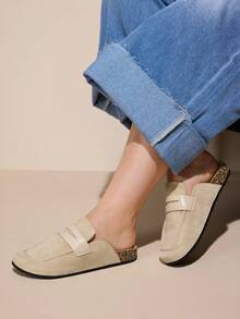 CUCCOO CURVES Giày lười nữ thời trang thường ngày - Màu be - Xem 4