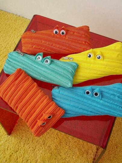 Joivida 1pc Zipper Pencil Case - Durable Student And Workplace Storage Bag, Cute Zipper Pencil Case, Personalized Pencil Box, Creative Student Stationery, Essential Gift For Returning To School, Fun Patterns, Study Stationery, Exclusive For Stationery Enthusiasts Ramadan Valentine's Day Gift