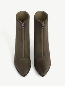 CUCCOO CHICEST Botines de tacón grueso versátiles y cómodos para mujer - Verde militar - Ver 9