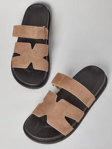 SHUZIA 女士镂空带双层厚底一脚蹬平底凉鞋