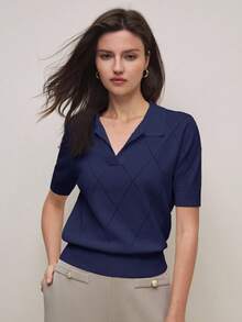 BizChic 2025秋冬新款不对称菱形针织高领套头毛衣，海军蓝，90年代教师风，优雅百搭，适合工作、休闲、正式场合、派对、海滩、婚礼、假日、早餐、机场、国庆节、圣诞节、感恩节等各种场合。