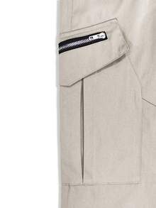 Manfinity LEGND Men's Casual Fashion Street Daily Commute Drawstring Waist Zipper Flap Pocket Slim Fit Cargo Pants Men Cargos Streetwear Men Pants