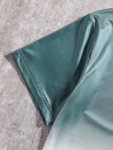 Vacaura مجموعة من قطعتين قميص وبنطلون للمراهقين الذكور، القميص بتدرج اللون من الأخضر إلى الأبيض والبنطلون بتدرج لون مماثل، قماش ناعم ومريح، مناسب للربيع/الخريف، الرياضة الخارجية، المدرسة، التصوير الفوتوغرافي، النزهات، مناسب لمناسبات متنوعة - أخضر - مشاهدة 6