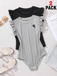 3 قطع/طقم رومبير كاجوال بأكمام قصيرة للبنات - متعدد الألوان - مشاهدة 3