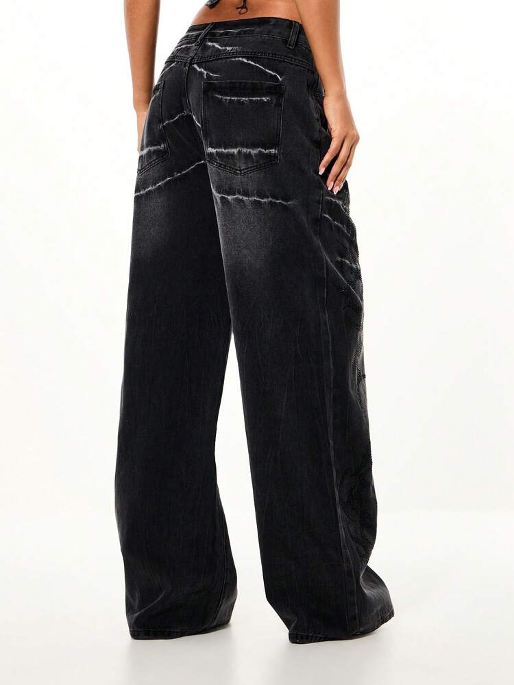 SUMWON WOMEN Distressed Baggy Jeans With Ripped Details