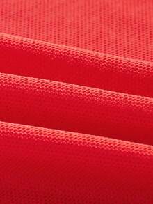 SHEIN Plus Size Classic Sexy Red Mesh Babydoll Lingerie With Contrast Lace Detail - Red - View 4