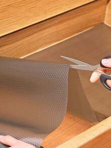 Non-Adhesive Shelf Liner Roll, Transparent Black EVA Non-Slip Mat For Drawers, Cabinets, Refrigerator, Waterproof Easy To Cut Shelf Protector - Black - View 4