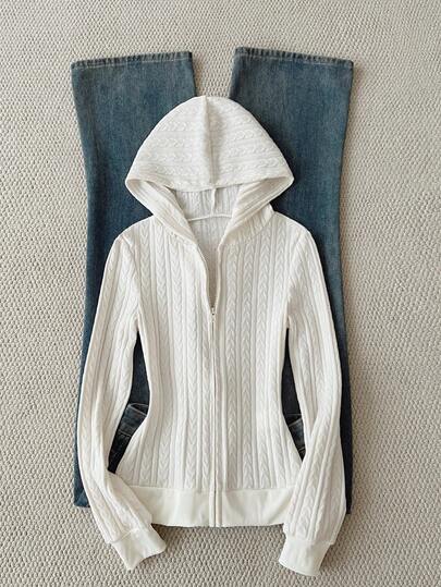 Glimmora Women's Solid Color Minimalist Casual Hoodie Top