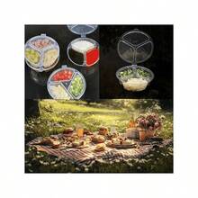 5/10 /30/50 Pieces Colorful 3 Compartment Snack Box Containers With Lids - Reusable, Portable, Leak Proof Plastic Sauce And Dipping Sauce Containers For On-The-Go Snacks Picnics Condiments And Meal Prep - Multicolor - View 8