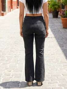 Mujer sandalias plataforma hebilla punta abierta casual verano comodidad diario sandalias - Negro - Ver 3