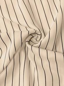 GlowEve CURVE 大码女式条纹长袖单排扣休闲/工作衬衫 - 杏色 - 查看 3