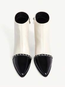 CUCCOO CHICEST Botines de mujer de moda casual y minimalista, adecuados para el transporte, otoño/invierno - Blanco y Negro - Ver 8