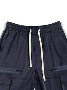 Manfinity Roghcode Loose Fit Men's Flap Pocket Side Cargo Pants Men Clothes Cargo Cargos For Men Men Oversized Pants - Navy Blue - View 6