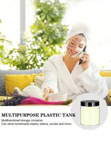 9PCS 2.75 Inch PET Plastic Containers With Lids, Leak-Proof Travel Jars For Creams, Paints, Samples & Cosmetics - Black and White - View 5