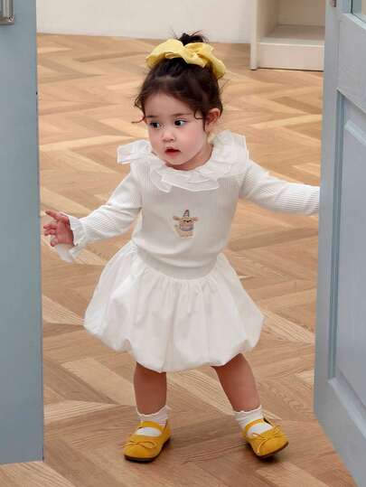 DAZY Baby Girl Elastic Waist Cute Solid Color Tutu Skirt Spring