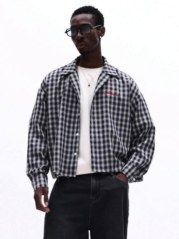 Checked Long Sleeve Shirt With Logo
