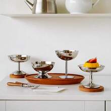 Zazumi Stainless Steel Dessert Cup & Bowl - Multi-Use For Ice Cream, Pudding & Salads, Serving Bowl For Dates, Nuts & Sweets For Afternoon Tea - Multicolor - View 9