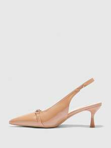 CUCCOO BIZCHIC Zapatos de tacón de punta elegantes para mujeres para ir al trabajo - Albaricoque - Ver 10