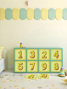 Bộ 10 miếng dán trang trí sàn nhà họa tiết kẻ caro sống động - Chống thấm nước, tự dính, có thể tháo rời và dễ lau chùi - Hoàn hảo cho nhà hơi, lớp học và trang trí nhà cửa. - Màu vàng - Xem 7