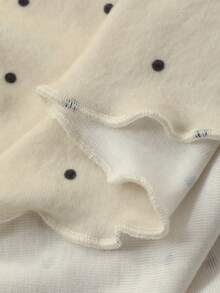 DAZY 2pcs Young Girl Girls Polka Dot Print Long Sleeve Top And Pants Knit Pajama Set, Fall