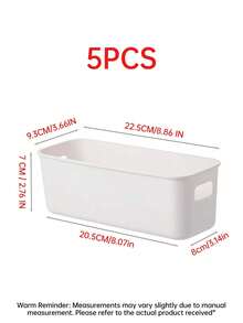 5件/8件/12件套白色塑料抽屉收纳盒套装，多功能浴室梳妆台抽屉收纳托盘，可用于存放化妆品、卧室、厨房用具和办公用品。 - 奶白 - 查看 15