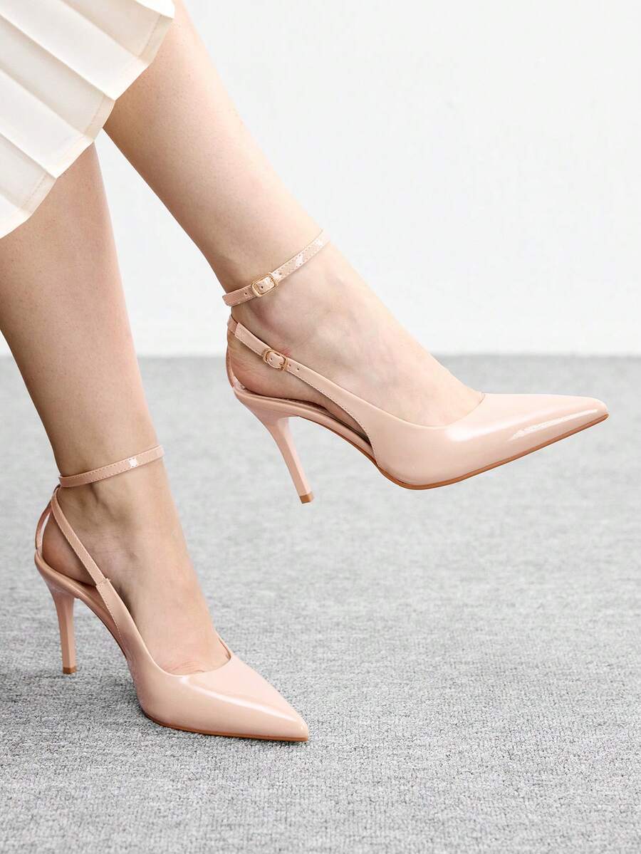 CUCCOO BIZCHIC 女士优雅尖头高跟鞋，简约设计，通勤必备 - 杏色 - 查看 1
