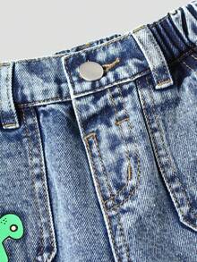 SHEIN 婴幼儿男童棉质松紧腰工装口袋休闲裤