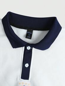 ROMWE MEN 男士套头卫衣，秋冬运动款，巴西配色Logo印花撞色拼接卫衣 - 白色 - 查看 3