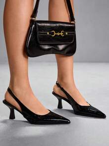 CUCCOO SZL Women's Fashionable Elegant Pointed Toe Pumps, Suitable For Party And Commute - Black - View 9