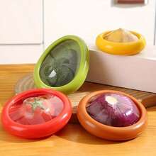 1/4 Packs Clear Food Storage Containers - Airtight, Reusable ABS Flip-Top Seal - Round Stackable Food Contact Boxes For Veggies, Fruits - Hand Washable Multipurpose Fridge Organizer - Multicolor - View 2