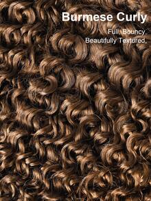 Cioccolato Marrone Ricci Capelli Umani Bundles #4 Marrone Ricci Birmani Capelli Vergini Brasiliani Remy 3 Bundles Estensioni Doppia Trama Per Donne