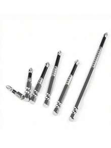 12-Pack Magnetic Screwdriver Bit Set | S2 Alloy PH/Hex/Torx Tips - Rust-Resistant & Anti-Slip | Precision Electronics/Furniture/Auto Repair Kit | Fast Shipping - Silver - View 12