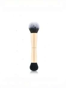 1 Set 2 In 1 Dual Head Makeup Brush Synthetic Fiber 2 Sided Professional Cosmetic Brush For Foundation Concealer Highlighter Blush All In One Portable Travel Makeup Brush Set Holiday Gift For Women Beauty Essentials - Beige - View 4