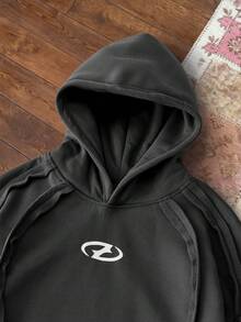 SWAVVY 男士宽松连帽长袖套头衫 - 灰色 - 查看 3