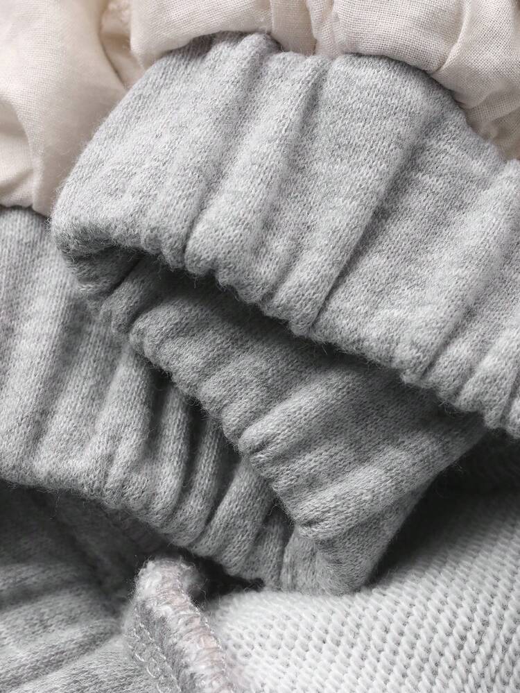 Young Girl Ruffle Patchwork Elastic Waist Casual Loose Sweatpants