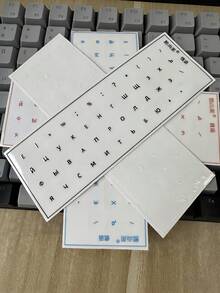 1PC Russian Keyboard Stickers For Laptop White Black Orange Blue Color Options Transfer Decals Easy Typing Computer Accessories - Multicolor - View 2