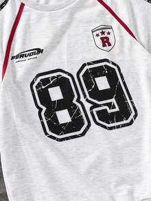 Coolqubz 1件青少年男孩星星数字印花卫衣 - 灰色 - 查看 6