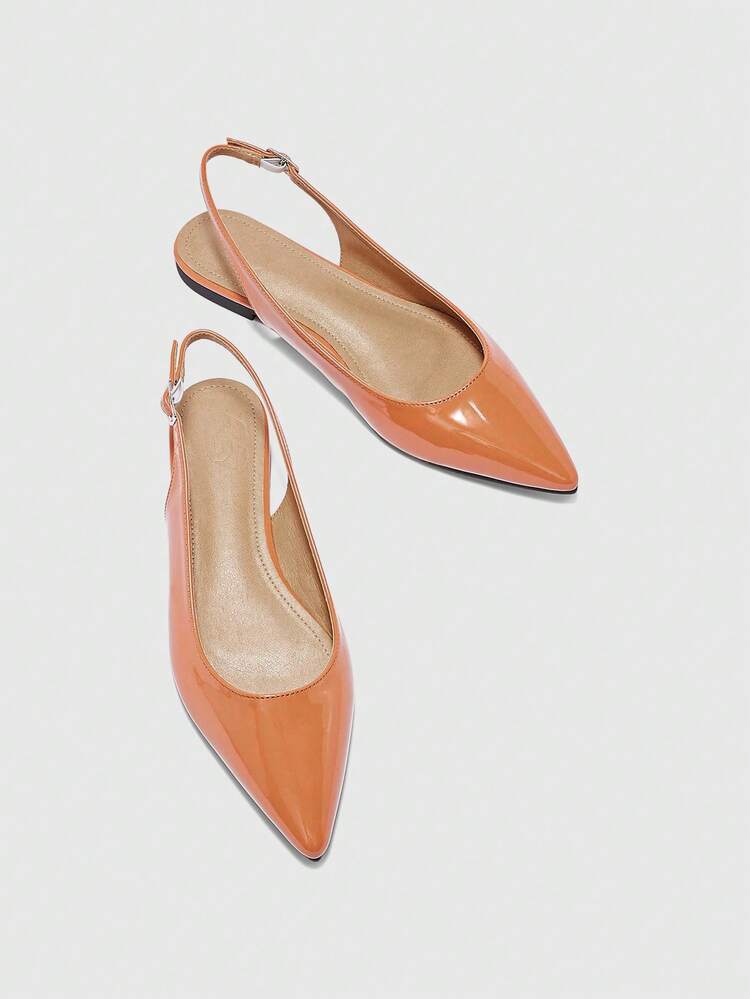 CUCCOO BIZCHIC Commuting Casual Minimalist Solid Color Pointed Toe Women Flats