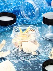 9PCS 2.75 Inch PET Plastic Containers With Lids, Leak-Proof Travel Jars For Creams, Paints, Samples & Cosmetics - Black and White - View 7