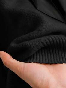 CosyJoli Plus Size Casual V-Neck Bowknot Tie Back Loose Pullover Sweater In Fall/Winter