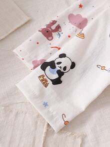 Newborn Baby Pajamas-2 Piece Pajama Footed Romper Set Panda Print Pink Cloud Print Round Neck Long Sleeve Zip Front Full Length All Season 2026 Holiday Must Have Soft Lightweight Cozy Easy Care Nightwear Nursery Gift Cute Playtime