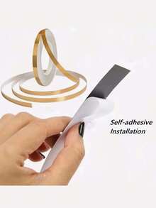 1 Roll Kitchen Caulk Strip, Self-Adhesive Anti-Mold & Oil Filler For Living Room Floor Tiles, Jewelry Box Decal, Waterproof Floor & Wall Edge Sealant Tape, Home Decor, Self-Stick Tile Caulk, 50m, Stickers, Wall Decal, Vinyl Decal For Home Decorations - Multicolor - View 4