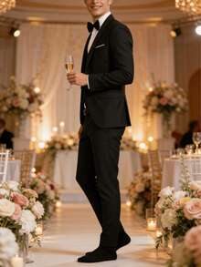 Traje De Negocios 5 Piezas Traje Casual Para Hombre - Azul Marino - Ver 7